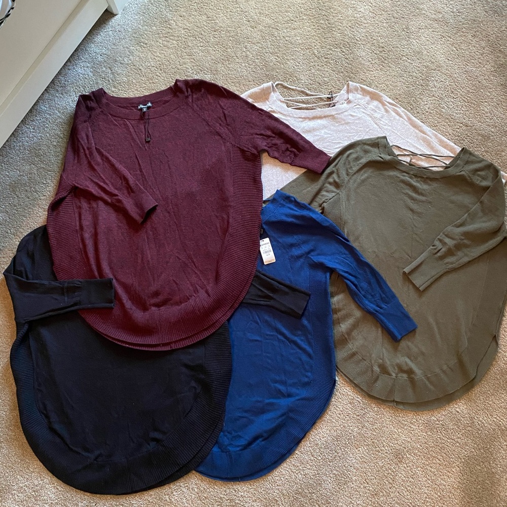 Womens Express lot of 5 sweaters XSmall